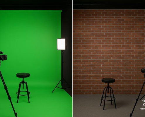 اجاره استودیو پرده سبز یا با بک‌گراند آماده؟